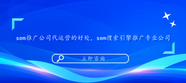 sem推廣公司代運營的好處，sem搜索引擎推廣專業公司