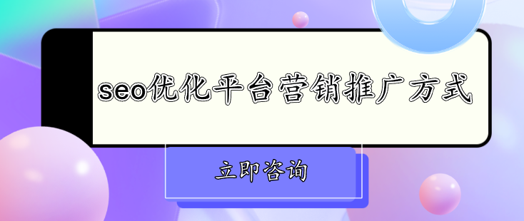 seo優化平臺營銷推廣方式