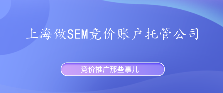 上海做SEM競價賬戶托管公司